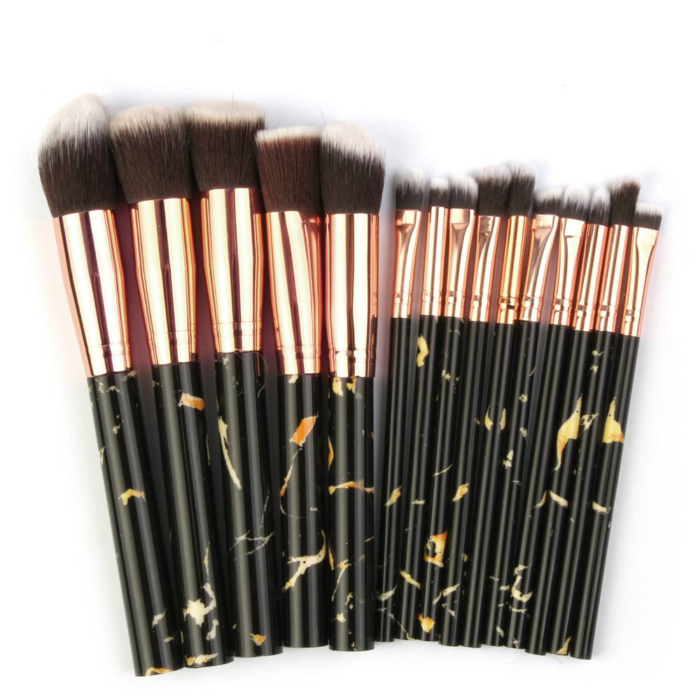 Set of 15 marbling makeup brushes Set of 15 marbling makeup brushes